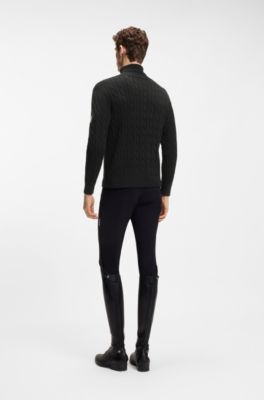 Equestrian turtleneck sweater, Black