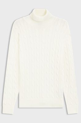 Equestrian turtleneck sweater, Natural