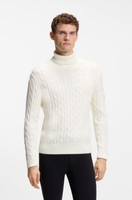 Equestrian turtleneck sweater, Natural
