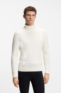Equestrian turtleneck sweater, Natural
