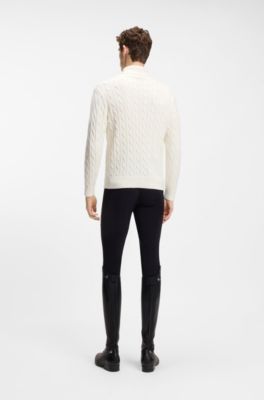 Equestrian turtleneck sweater, Natural