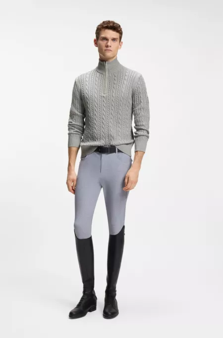 Reitsport-Pullover mit Troyerkragen