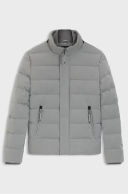 Equestrian puffer jacket, Light Grey