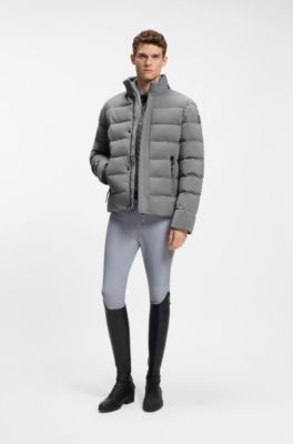 Equestrian puffer jacket, Light Grey