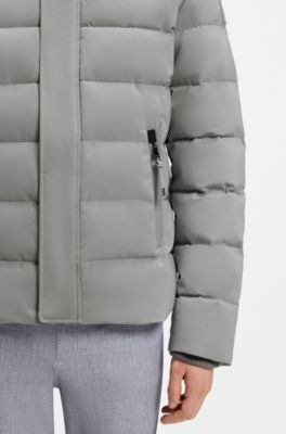 Equestrian puffer jacket, Light Grey