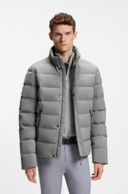Equestrian puffer jacket, Light Grey