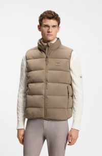 Equestrian quilted gilet, Light Brown