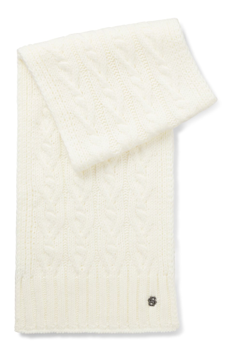 Equestrian cable-knit scarf
