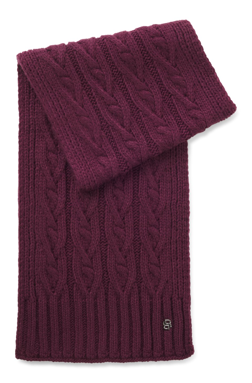 Equestrian cable-knit scarf