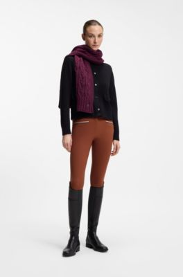 Equestrian cable-knit scarf, Light Purple