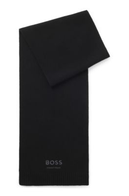 Equestrian wool-blend scarf, Black