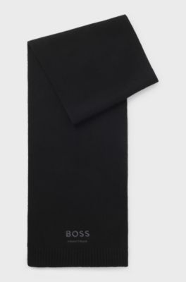 Equestrian wool-blend scarf, Black