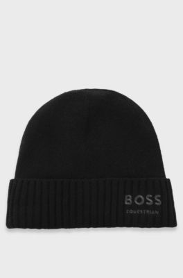 Equestrian beanie hat, Black