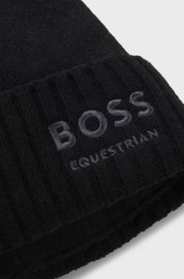 Equestrian beanie hat, Black