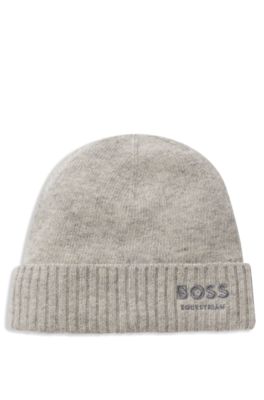 Equestrian beanie hat, Light Grey
