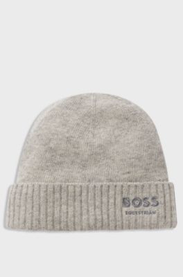 Equestrian beanie hat, Light Grey