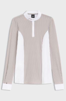 Equestrian show blouse, Beige Stripes