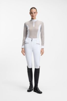 Equestrian show blouse, Beige Stripes