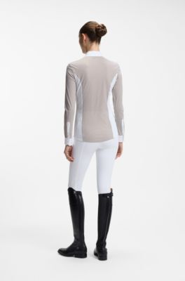 Equestrian show blouse, Beige Stripes