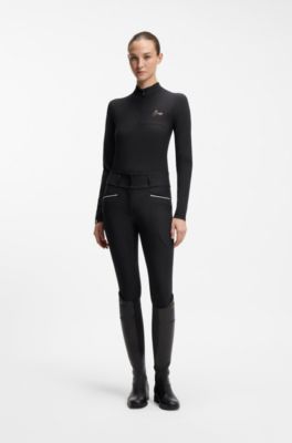 Camicia da equitazione per l'allenamento, Nero