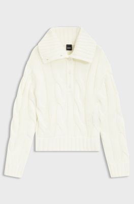Equestrian knit sweater, Natural