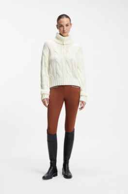 Equestrian knit sweater, Natural