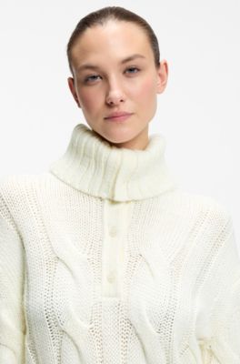 Equestrian knit sweater, Natural