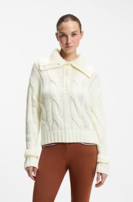 Equestrian knit sweater, Natural