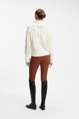 Equestrian knit sweater, Natural