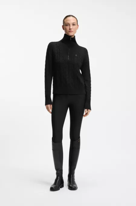 Reitsport-Pullover mit Troyerkragen