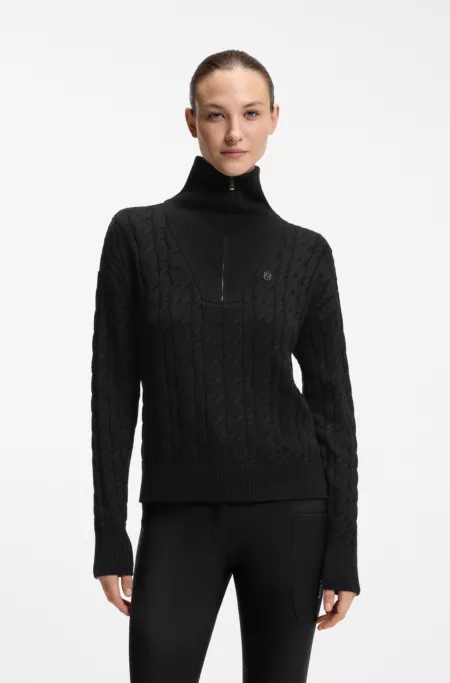 Reitsport-Pullover mit Troyerkragen