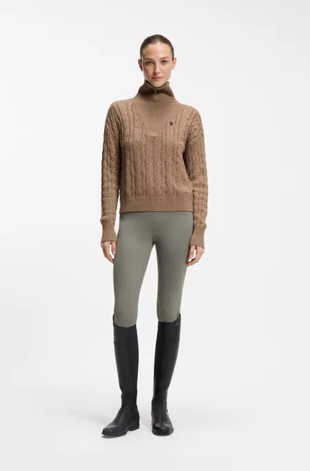 Reitsport-Pullover mit Troyerkragen