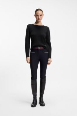Equestrian wool-blend sweater, Black