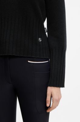 Equestrian wool-blend sweater, Black