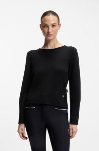 Equestrian wool-blend sweater, Black