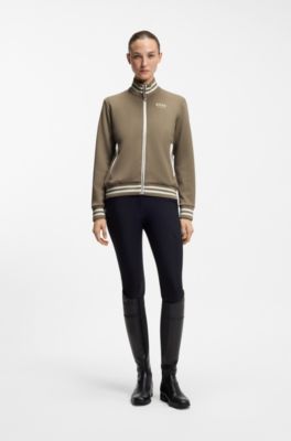 Equestrian zip-up jacket, Brown
