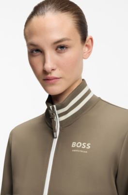 Equestrian zip-up jacket, Brown