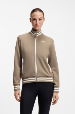 Equestrian zip-up jacket, Brown