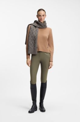 Equestrian full-grip breeches, Khaki