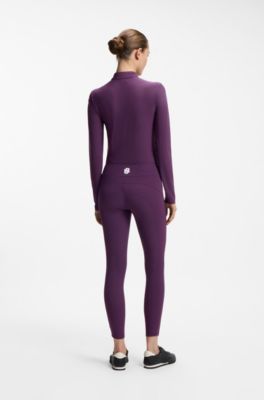 Equestrian full-grip leggings, Dark Purple