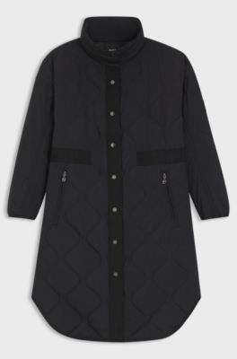 Equestrian quilted coat, Black