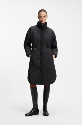 Equestrian quilted coat, Black