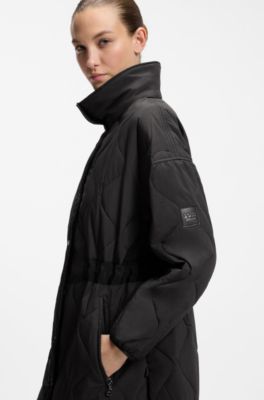 Equestrian quilted coat, Black