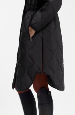 Equestrian quilted coat, Black