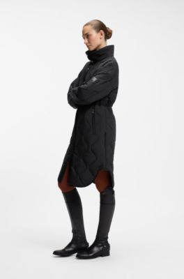 Equestrian quilted coat, Black