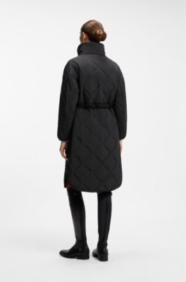 Equestrian quilted coat, Black