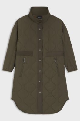 Equestrian quilted coat, Dark Green