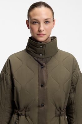 Equestrian quilted coat, Dark Green