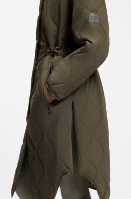 Equestrian quilted coat, Dark Green