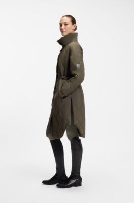 Equestrian quilted coat, Dark Green